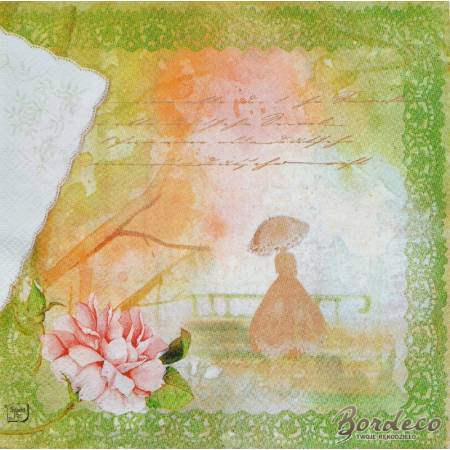 Serwetka do decoupage firmy SWEET PAC romantyczny spacer 33x33